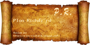 Plon Richárd névjegykártya